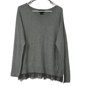 Lane Bryant Scoop Neck Layered Lace Knit Sweater Size16 Eyelet Stretch Business